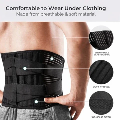 Lumbar Support Back Brace and Stability Adjustable Fit - Image 9