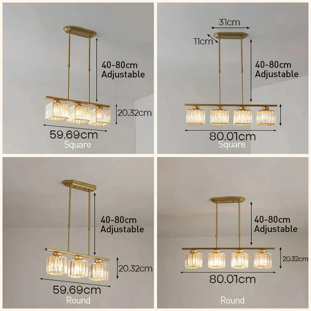 Nordic Pendant Light Multi-Head Long Glass Shades Dining - Image 35