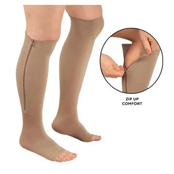 Zippered Compression Socks Supportive Calf Sleeve Design - Image 9